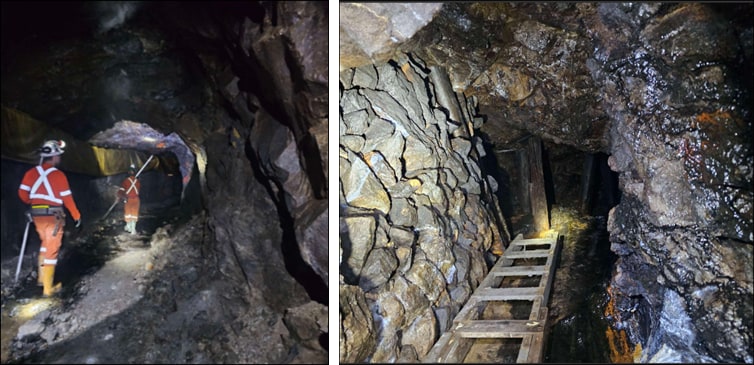 Portal 1 Level 1 (left) and Level 1 raise for mining (right) at Treasure Mountain