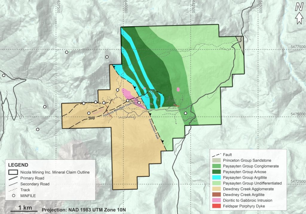 Local geology map showing the location of the Treasure Mountain Silver Project