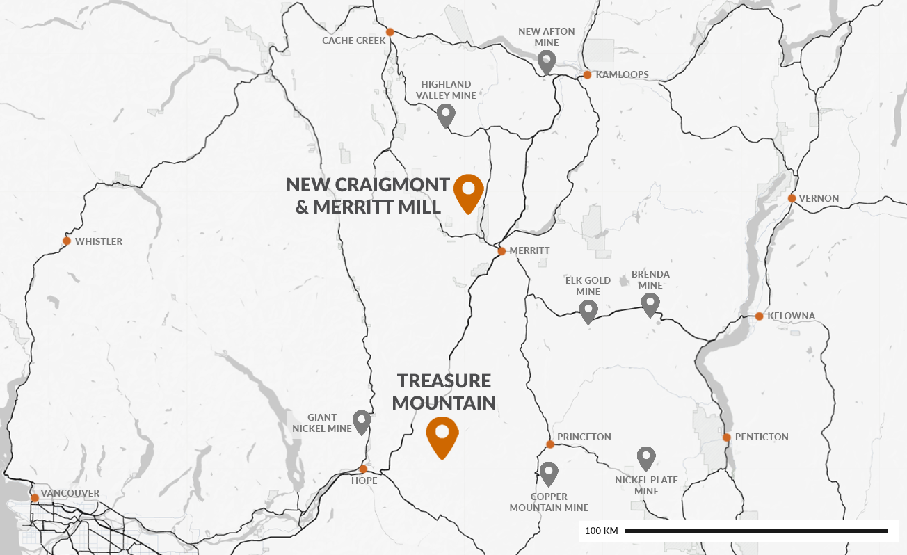 Regional map showing the location of the Treasure Mountain Silver Project
